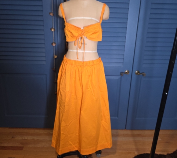 For Love And Lemons Dresses & Skirts - For Love And Lemons Bright Orange Maxi Skirt Set